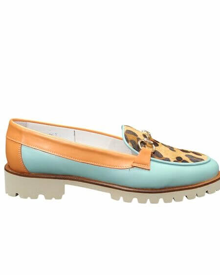 Mocasín Piel Pelo Ánimal Print Nemónic
