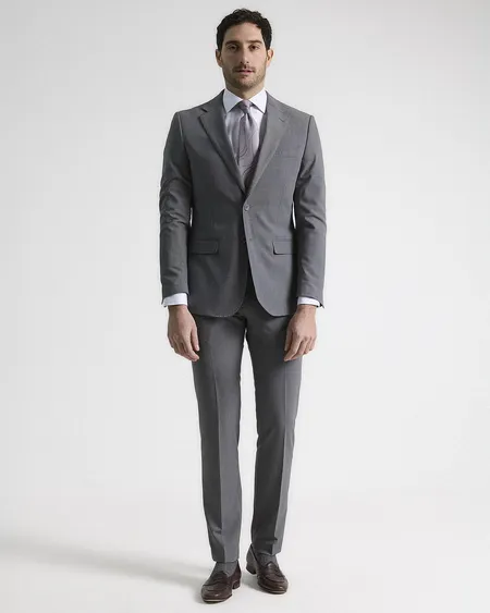 Traje Lavable Fil A Fil Gris Medio Puro Ego
