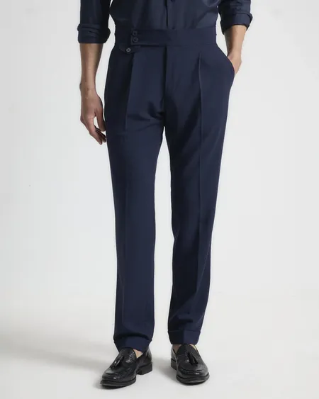 Pantalón Alto Wool Touch Marino Puro Ego
