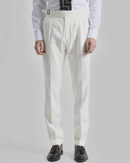 Pantalón Gurkha Lino Blanco Puro Ego
