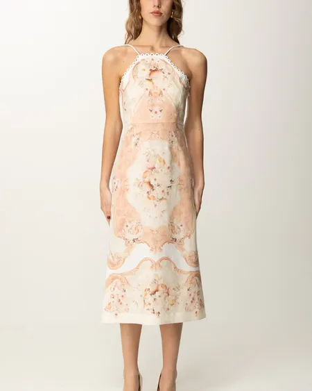 Vestido Estampado Floral Lino Twinset