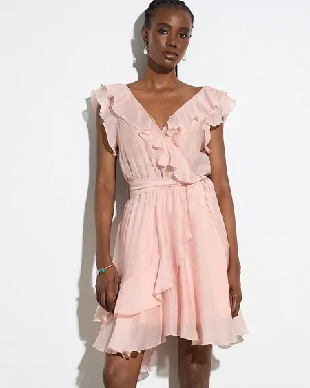 Vestido Mini Cruzado Volantes Bsb