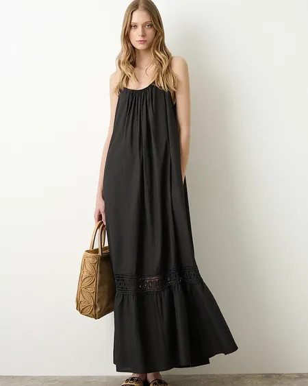 Vestido Maxi Bordado Tirantes