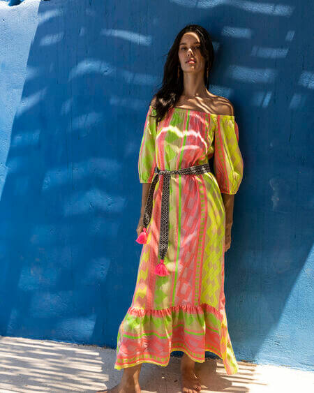 Vestido Entramado Flúor Nema