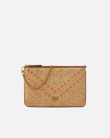 Flat Classic Raffia Strass Pinko
