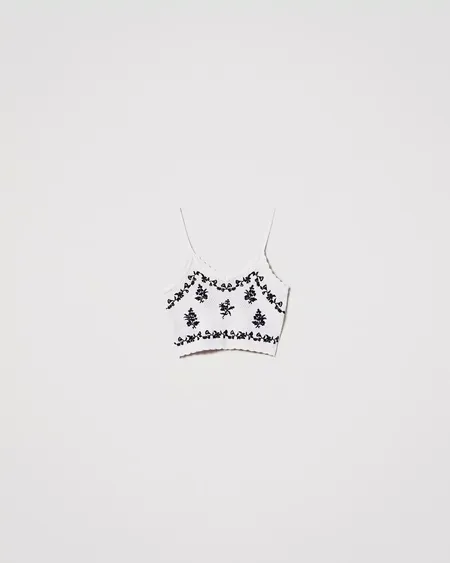 Top Bordados Flores Twinset