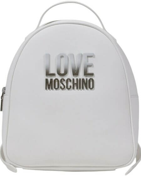Mochila Blanca Cremallera Love Moschino