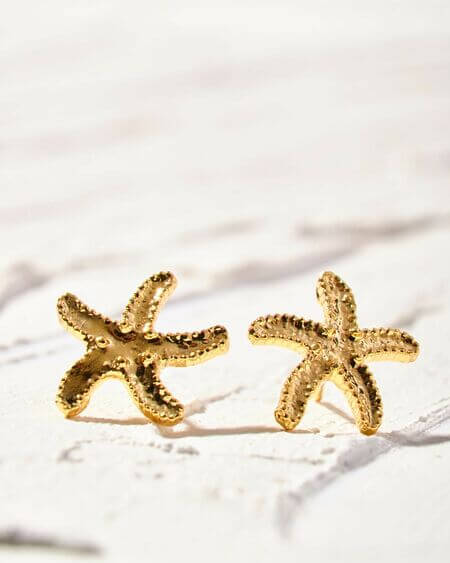 Pendiente Estrellas De Mar Dorado Estefania Cordero
