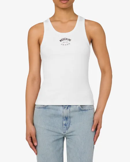 Top Stretch Cotton Rib White Moschiino Jeans