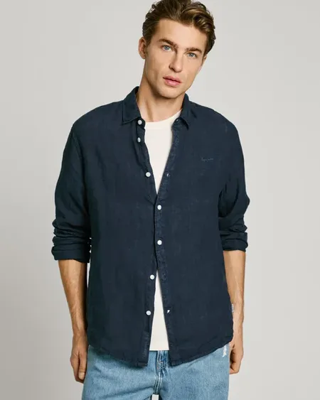 Camisa Lino Marino  Pepe Jeans