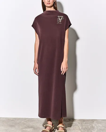 Vestido Maxi De Cuello Alto Bsb