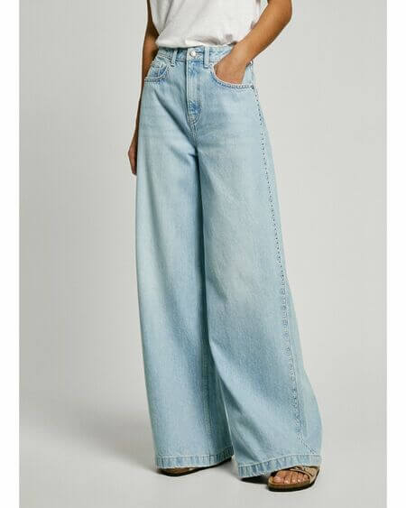 Pantalón Wide Leg Mw Stud Pepe Jeans