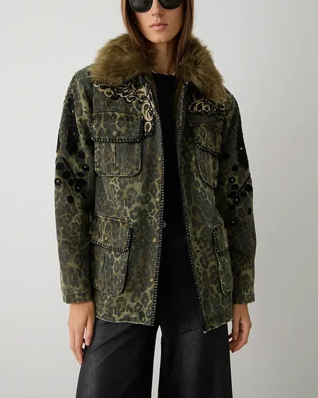 Chaquetón Animal Print Bordado Bsb