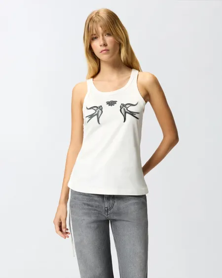 Camiseta Crochetta White Pinko