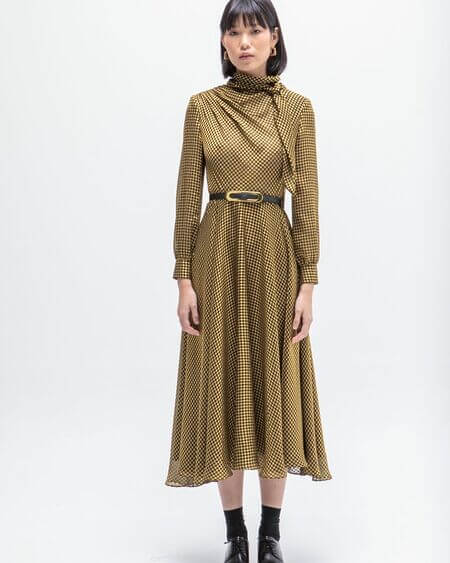 Vestido Rombos Oro Valencia Masavi