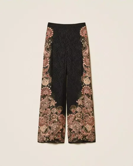 Pantalón Palazzo Jacquard Estampado Twinset