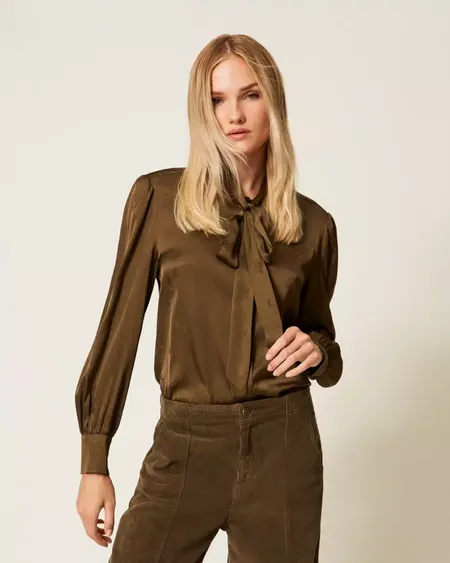 Camisa Raso Jacquard Twinset