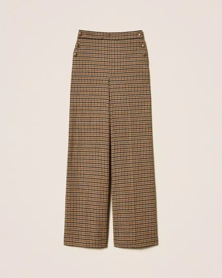Pantalón Lana Mixta Cuadros Twinset