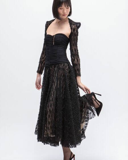 Vestido Largo Tull Poesía Negro Masavi
