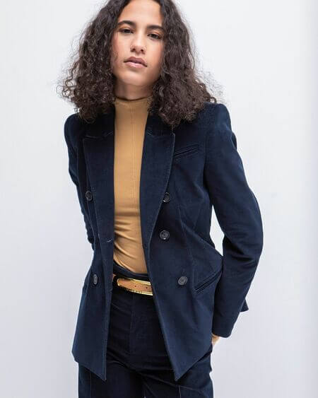 Blazer Karwar Marino Terciopelo Masavi
