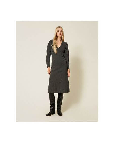 Vestido Midi Punto Gris Twinset