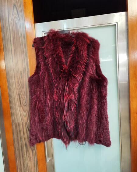 Chaleco Pelo Conejo Granate