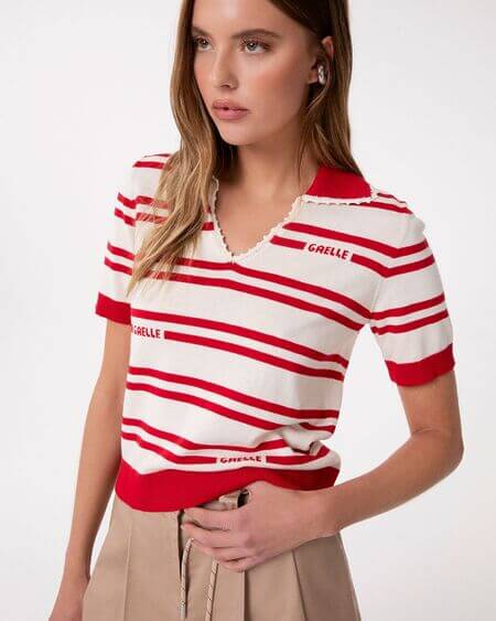 Polo Rayas Rojo Gaëlle