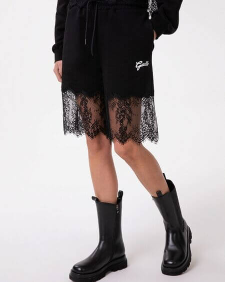 Bermudas felpa y encaje Gaëlle