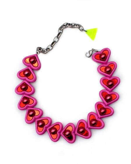 Collar Corazones Inflados Fucsia Besties Lausett
