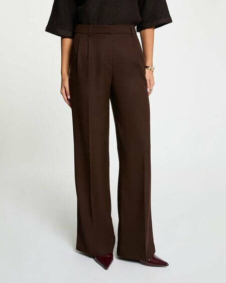 Pantalón Ancho Marrón Pcafé Morgan De Toi