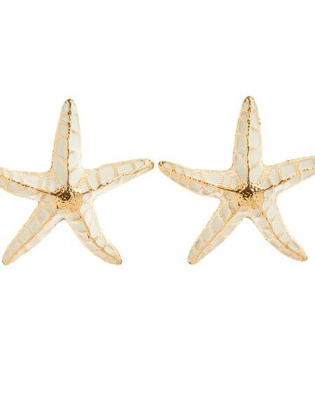 Pendiente Creta Estrella De Mar Blanco Alexah