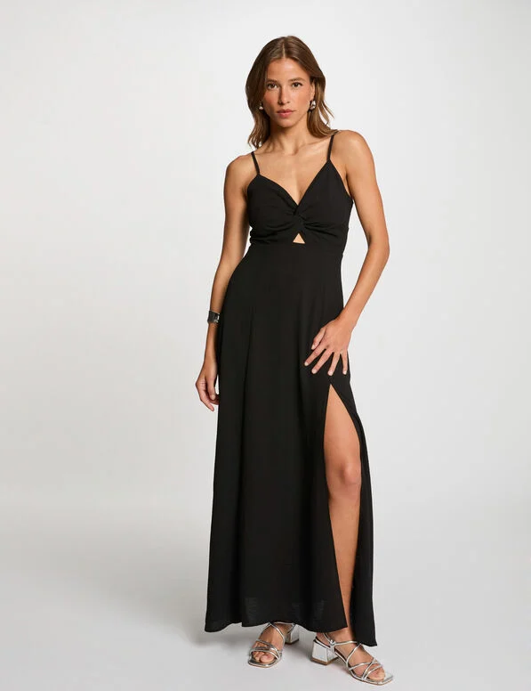 robe-longue-droite-fendue-noir-femme-vue1-32536311038950979