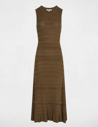 robe-tricot-longue-cintree-vert-kaki-femme-vue3-32536311049391145