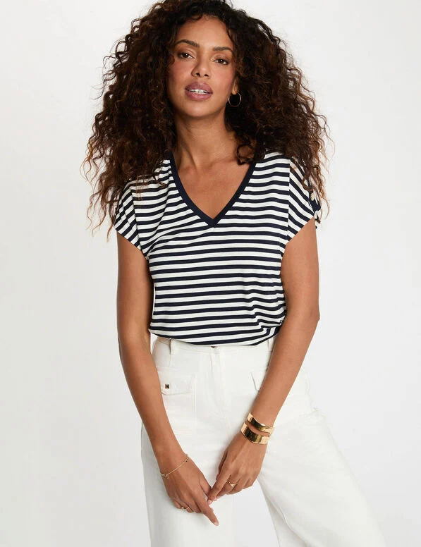 t-shirt-raye-col-v-bleu-marine-femme-vue1-32536311047220926