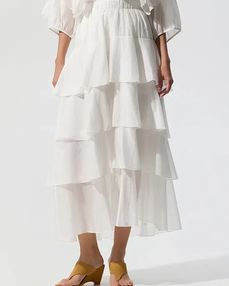 Falda Larga Con Volantes Bsb