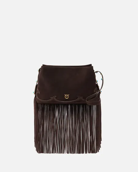Triplet Mini Fringes Suede Bag Pinko