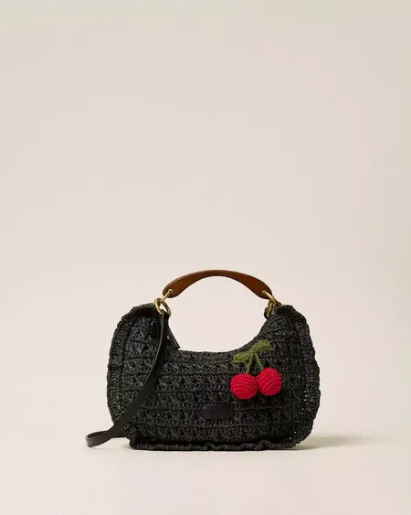 Bolso Croissant Cherries Negro Twinset