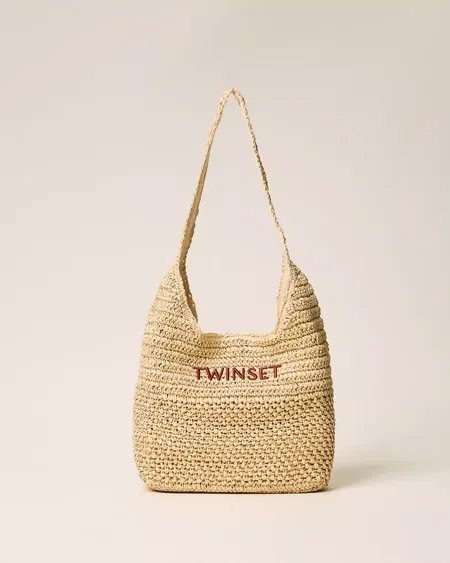 Bolso Hobo Rafia Natural Twinset