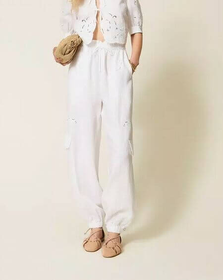 Pantalín Lino Bordado Inglés Twinset