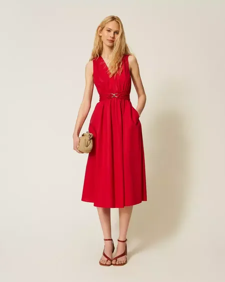 Vestido Midi Red Lipstick Twinset