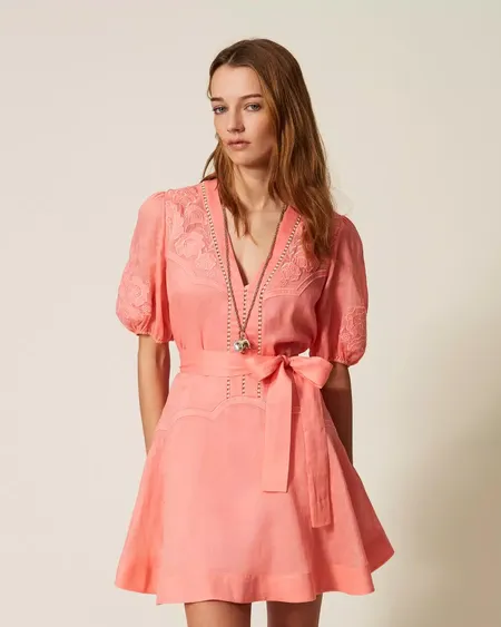 Vestido Ramio Salmon Twinset