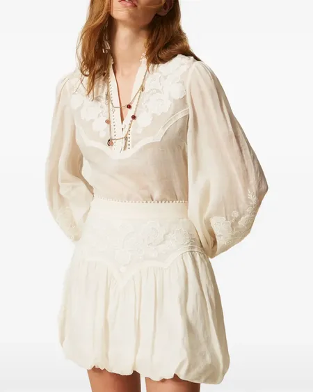 Blusa Bordados White Twinset