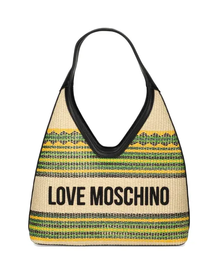 Bolso Hombro Rayas Verde Love Moschino