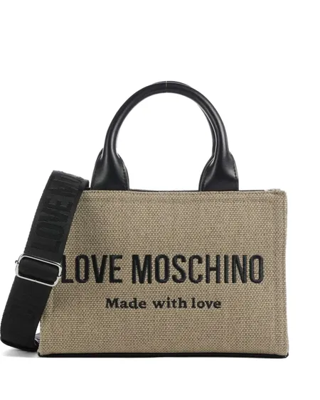 Bolso Tote Mini Lona Love Moschino