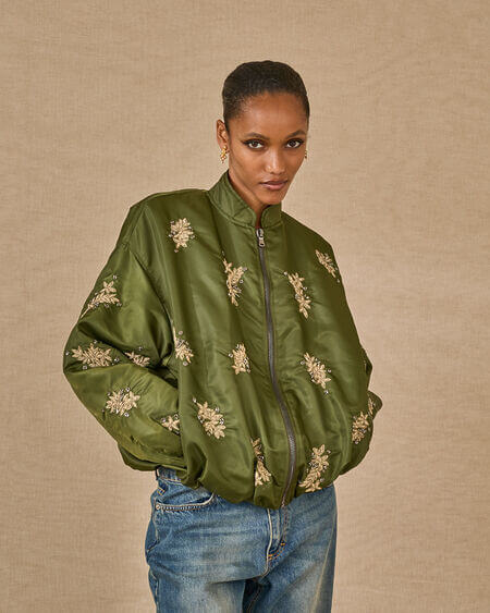 Chaqueta Bomber Bordada Souvenir