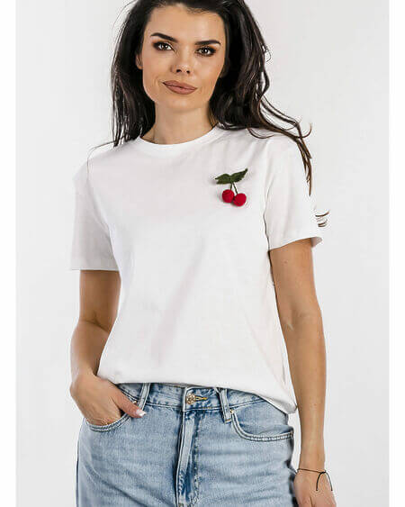 Camiseta Blanca Broche Cherries Twinset