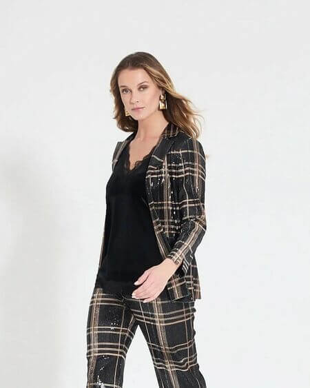 Chaqueta Cuadros Lentejuelas Bmb & Co