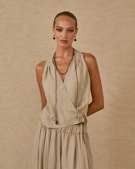 Chaleco Cruzado Beige Souvenir