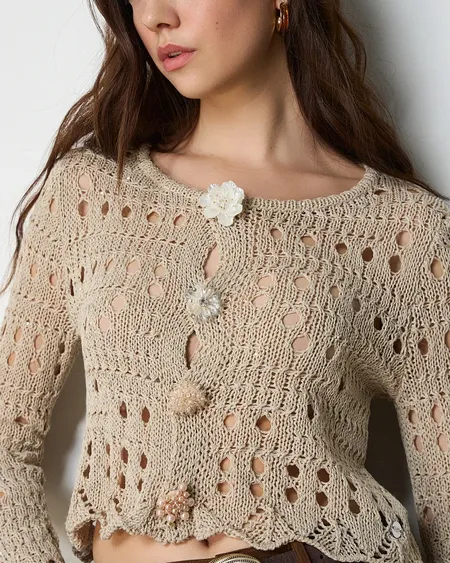 Cárdigan Calado Botones Joya BSB