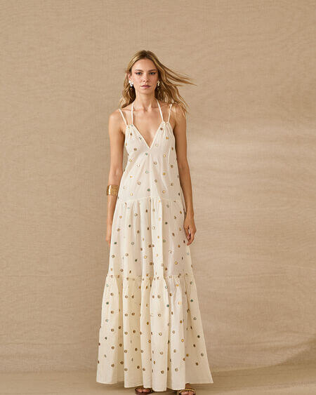 Vestido Con Aplicaciones Souvenir